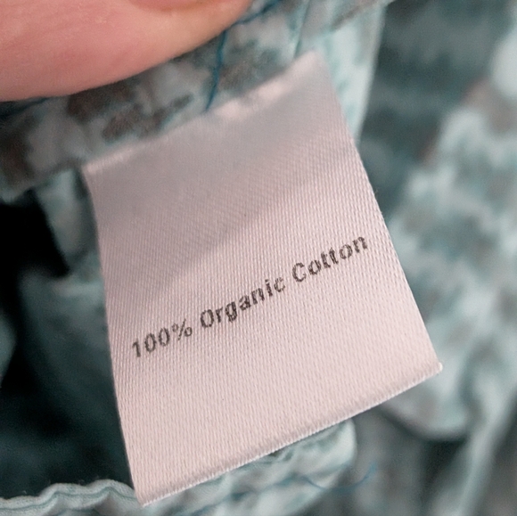 Tuckernuck Teal Black Print Organic Cotton Midi Dress | Size L | Long Sleeve - Picture 3 of 5